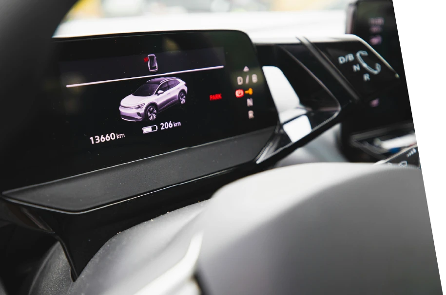 photo of the dashboard of an electric vehicle in need of ev repair