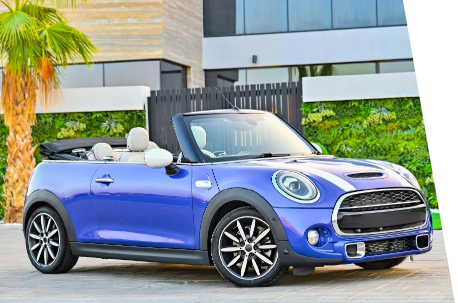 photo of a blue car after european auto repair