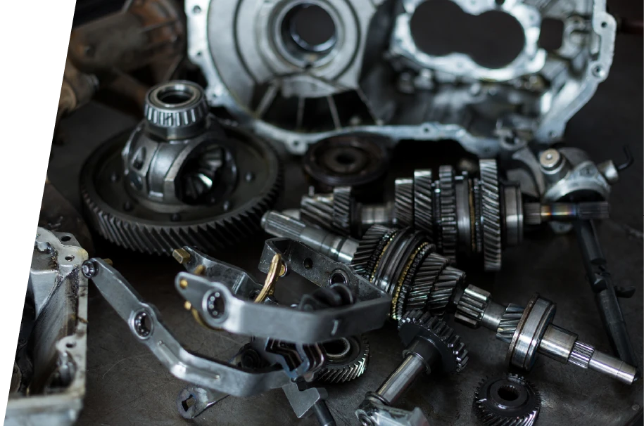 photo of various loose gears used for a transmission repair