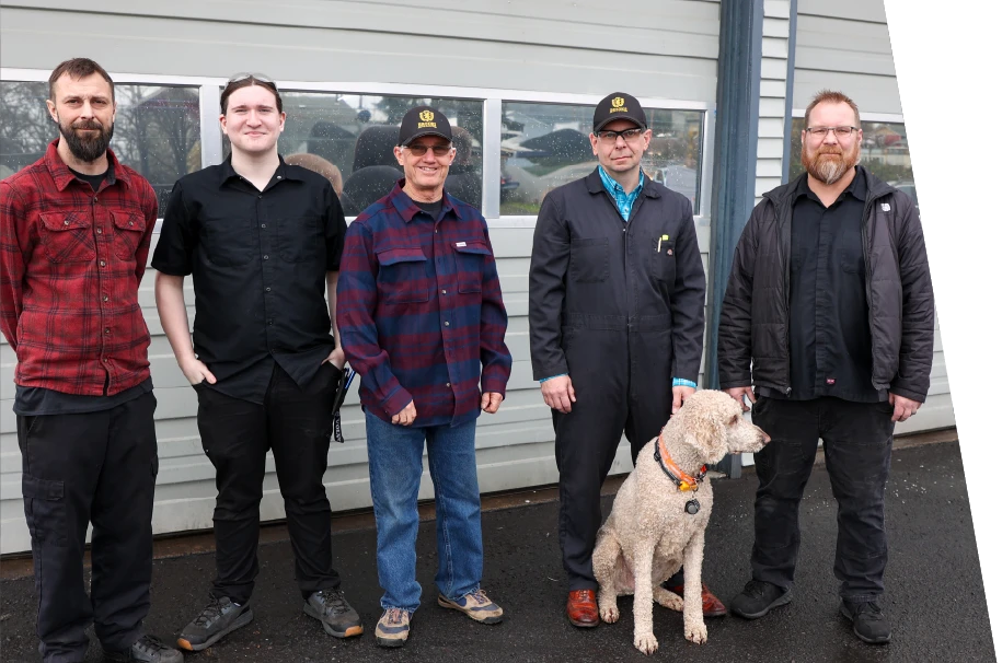 photo of an auto repair shop team
