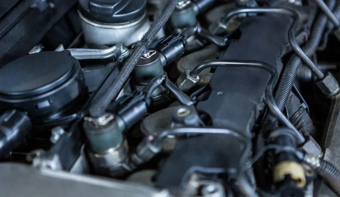 photo of the inside of an engine bay during scheduled maintenance