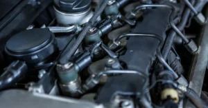 photo of the inside of an engine bay during scheduled maintenance